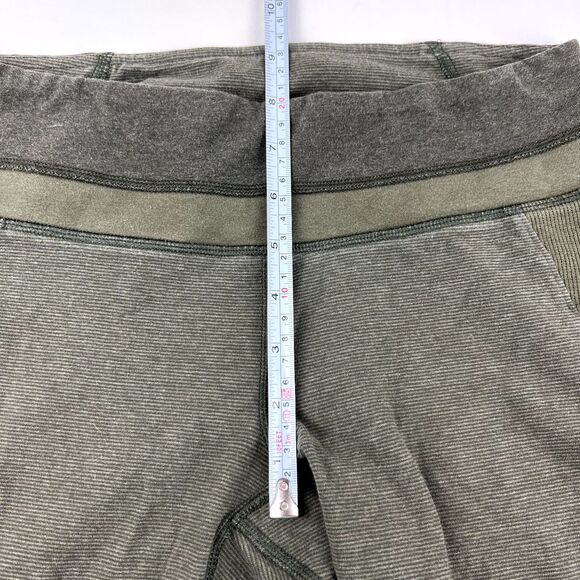 LULULEMON Refine Crop Legging Heathered Fatigue Green Wee Stripe Athleisure Sz 6 - Picture 8 of 11